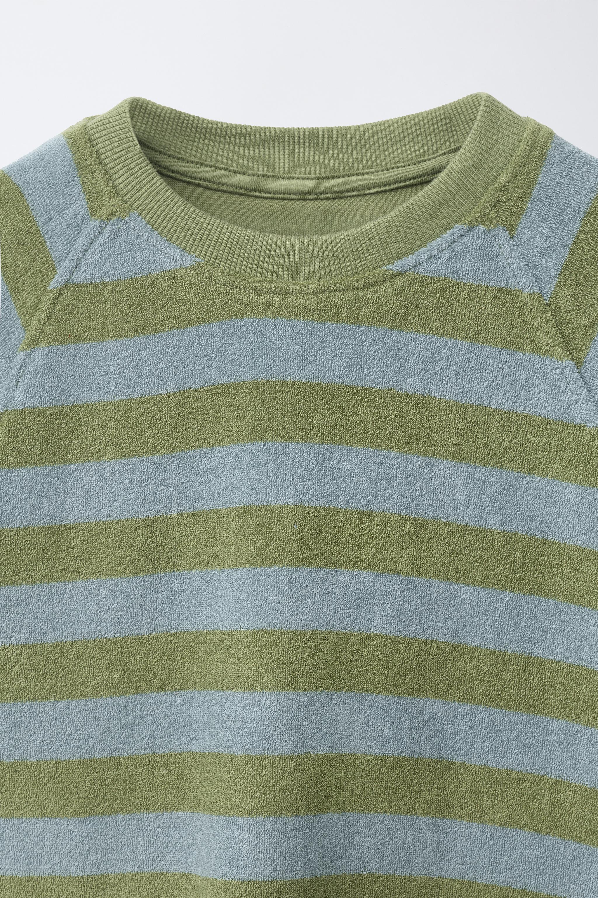 ENSEMBLE T-SHIRT ET BERMUDA À RAYURES EFFET ÉPONGE